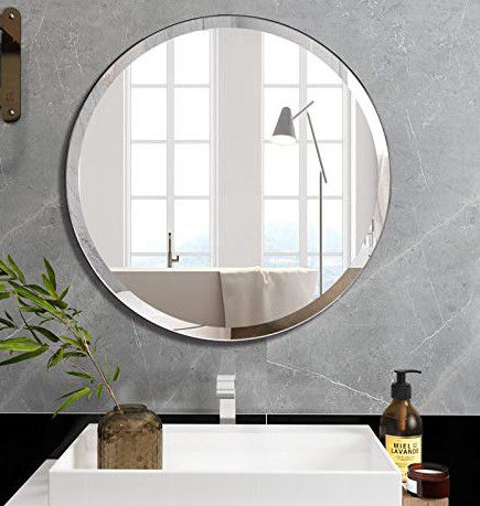 Bạc nhôm gương trang trí kính phòng tắm nổi Beveled tấm gương cổ