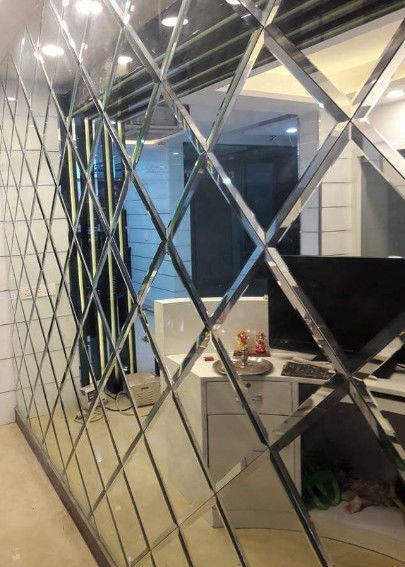 Bạc nhôm gương trang trí kính phòng tắm nổi Beveled tấm gương cổ