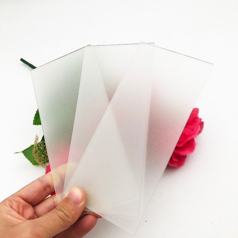 3mm 4mm Acid Etched Tempered Glass Hình tượng Frosted Glass Được sử dụng cho cửa phòng tắm